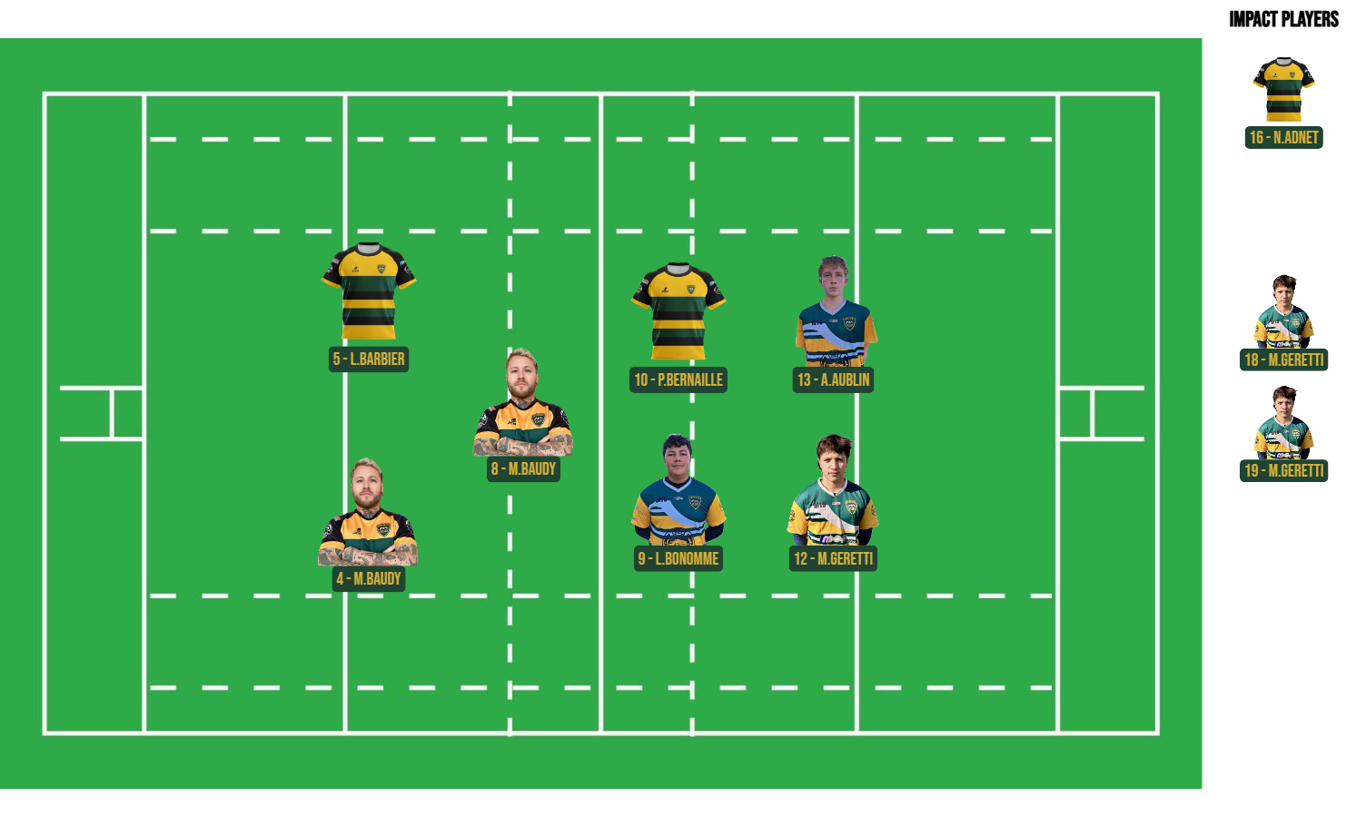 Compostion pour le match de longwy